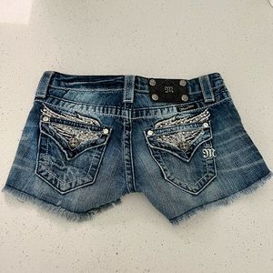 Miss me denim shorts jewel pockets
